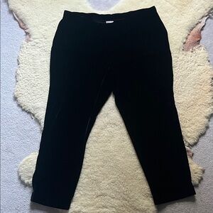 J Jill silk blend high waist velvet velour dress pants black EUC